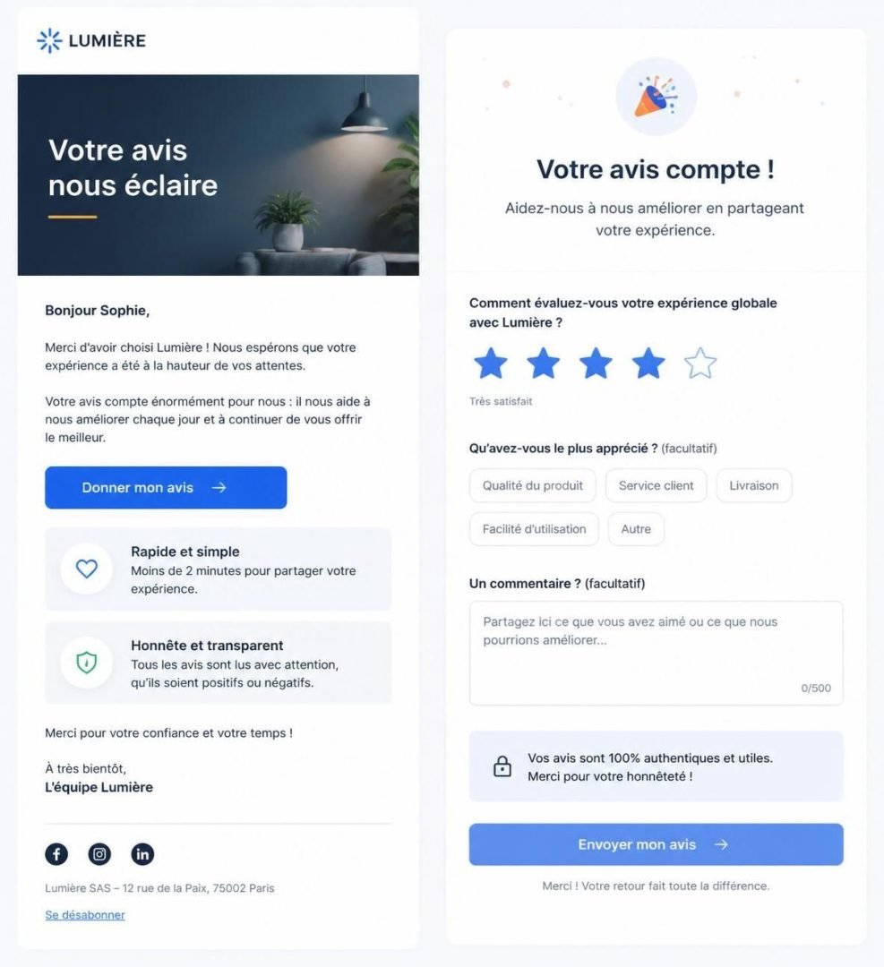 Avis clients: comment en obtenir légalement et efficacement (sans se faire blacklister) 1 découvrez comment obtenir des avis clients de manière légale et efficace tout en évitant le risque d'être blacklisté. suivez nos conseils pour renforcer votre réputation en ligne en toute sécurité.